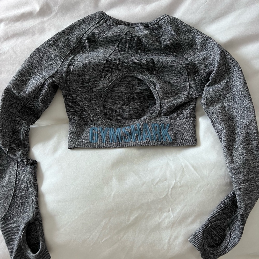 Grey Gymshark Crop Long Sleeve